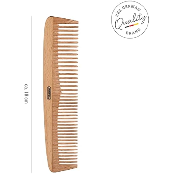 Titania Medium-Sized anti-Static Wooden Hair Comb - Image 2